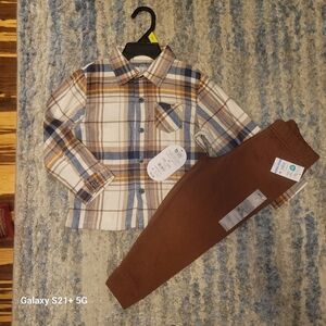 NWT flannel and jogging pants size 3T